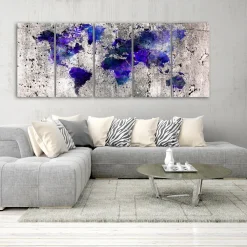 Tavla Arkiio World Map Ink Blots 5 delar