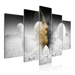 Tavla Arkiio Woven Faces Wide Golden 5 delar