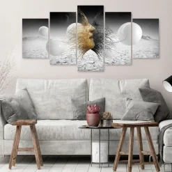 Tavla Arkiio Woven Faces Wide Golden 5 delar