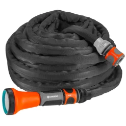 Textilslang Liano™ Xtreme 15 m Set med strålmunstycke och förvaringsväska