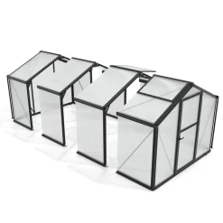 Tillbyggnad Vitavia Deimos Till Växthus Svart 3mm Härdat Glas / 10 mm Polytak