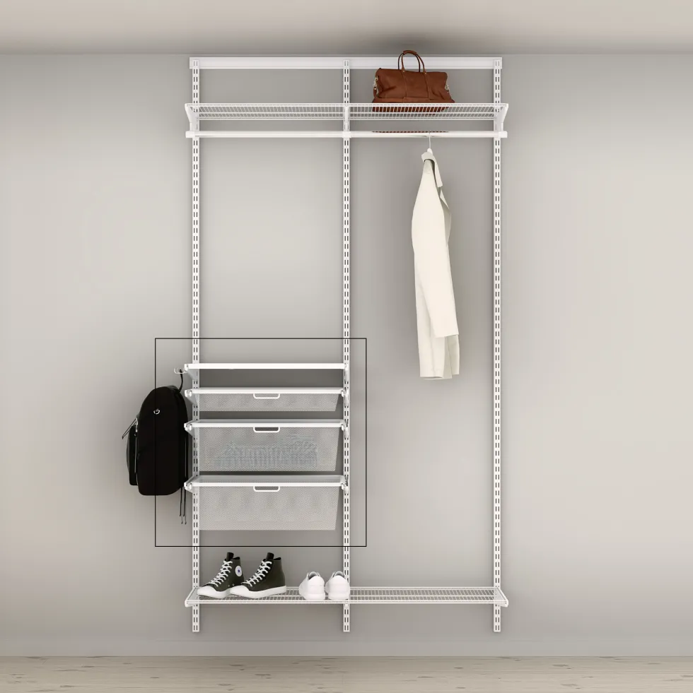 Tilläggslösning Elfa Ready Solution Classic 60.9 Vit B: 607 mm