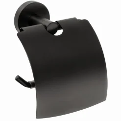 Toalettpappershållare Duschbyggarna Black med Lock