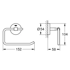 Toalettpappershållare Grohe BauCosmopolitan 40457