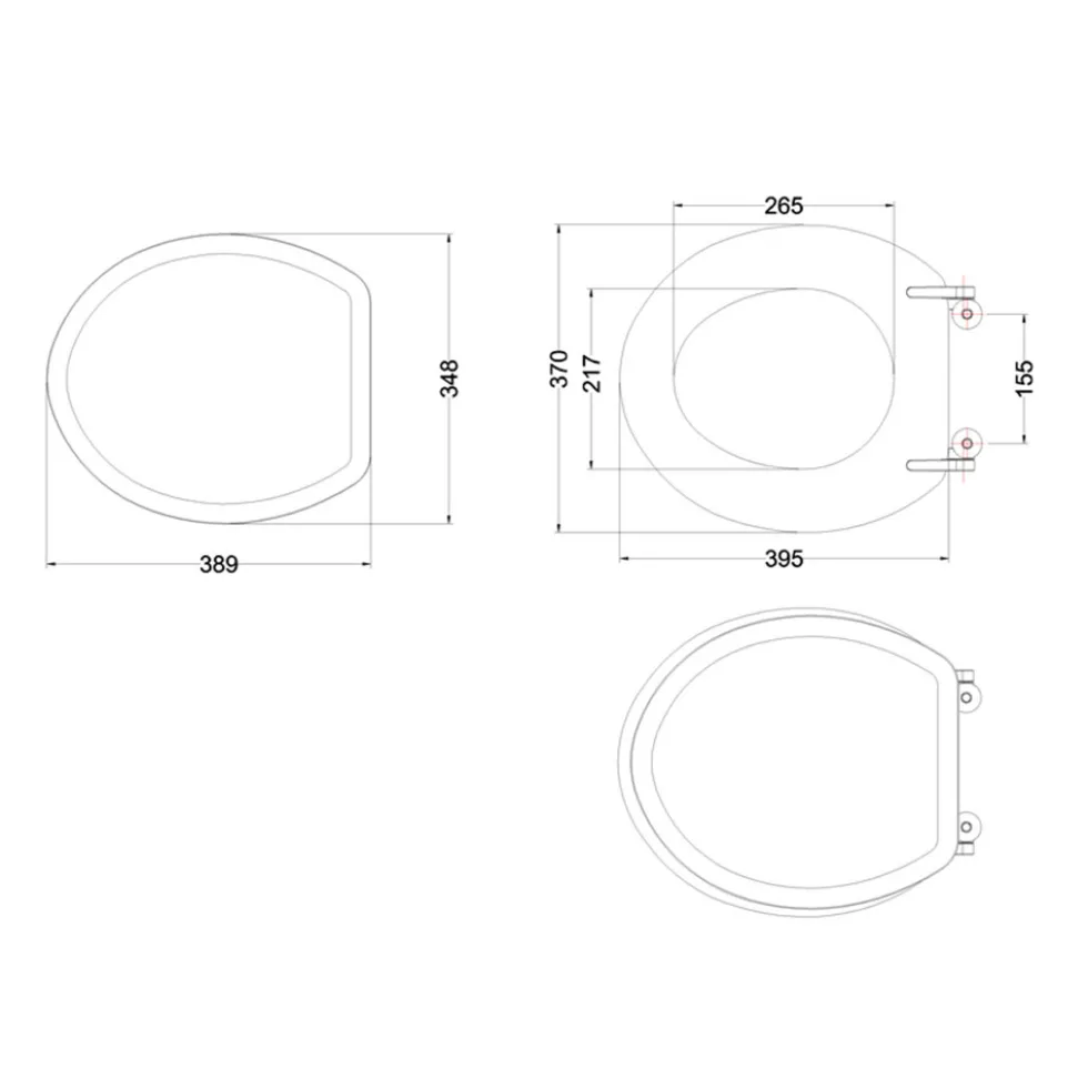 Toalettstol Burlington P18 440 mm med Mjukstängande Sits