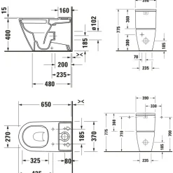 Toalettstol Duravit D-Neo 200209 Rimless med Mjukstängande Hårdsits