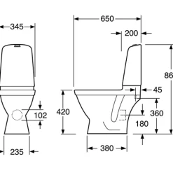 Toalettstol Gustavsberg Nautic 1510 Hygienic Flush