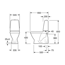 Toalettstol Gustavsberg Public 6600 C+ Hygienic Flush