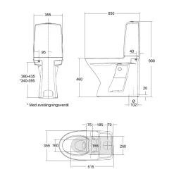 Toalettstol Ifö Spira 6261 Rimfree Hög Modell