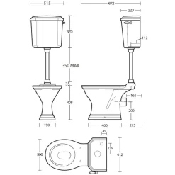 Toalettstol Imperial Astoria Deco LL