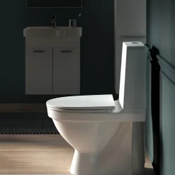 Toalettstol Laufen Kompas 825151 Rimless med Dolt S-lås för Limning inkl Mjuksits