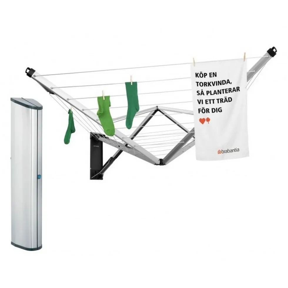 Torkvinda Brabantia WallFix 24 m + Skyddsbox