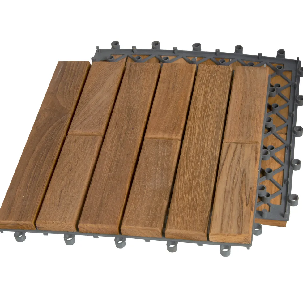 Trall Teak Deltaplattan Strand Stainless 30x30 Typ K Vänster
