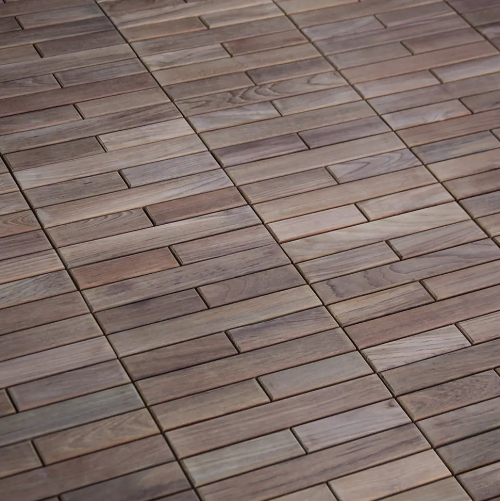 Trall Teak Deltaplattan Strand Stainless 30x30 Typ K Höger