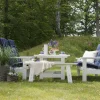 Trädgårdsbänk Hillerstorp Cecilia Vit Furu, Bänk Utomhus - 3 Sittplatser