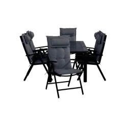 Trädgårdsgrupp Comfort Garden Monaco Matgrupp Utomhus 90x152-210 + 6 Maggie Positionsstol m Dyna