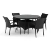 Trädgårdsgrupp Comfort Garden Thor utomhus rund matgrupp 140 cm med 4 Thor Light Trädgårdsfåtölj