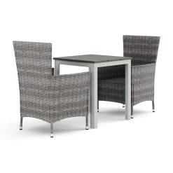 Trädgårdsgrupp Comfort Garden Tunis utomhus caféset 70x70 cm med 2 Thor Trädgårdsfåtölj