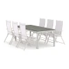 Trädgårdsgrupp Comfort Garden Tunis utomhus matgrupp förlängningsbart 205/305x90 cm med 6 positionsstolar