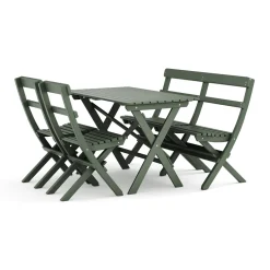 Trädgårdsgrupp Comfort Garden Landet Utomhus matgrupp 118x70x74 cm med soffa och 2 klappstolar