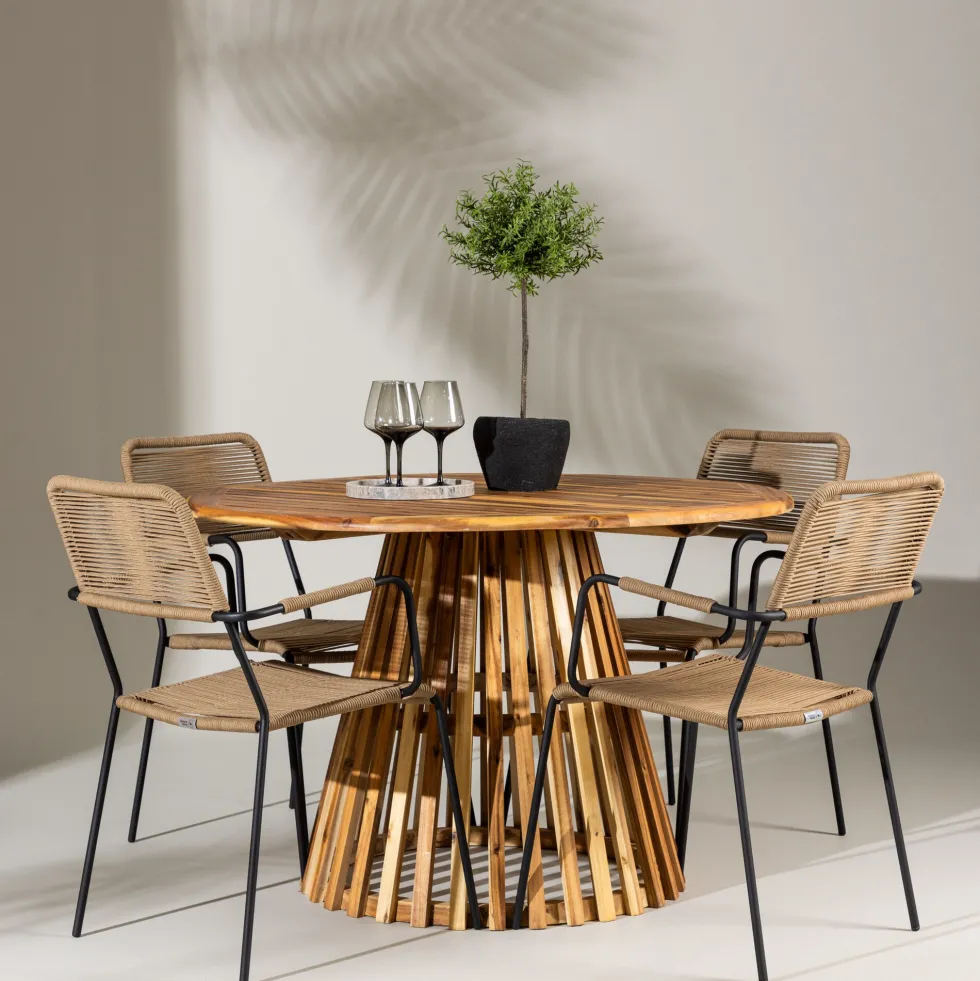 Trädgårdsgrupp Venture Home Lumpur med 4 Lindos Trädgårdsstolar