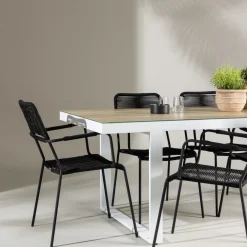 Trädgårdsgrupp Venture Home Merlo med 6 Lindos Karmstolar