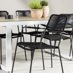 Trädgårdsgrupp Venture Home Merlo med 6 Lindos Karmstolar