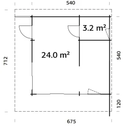 Trädgårdshus Palmako Cecilia 29,2 m2