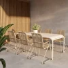 Trädgårdsmatgrupp Venture Home Borneo Rektangulärt Matbord 200x100x75 Beige med 6 st BoisTrädgårdsstolar Beige