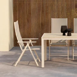Trädgårdsmatgrupp Venture Home Mirko Matbord Beige med 4 st Levanzo Trädgårdsstol Beige