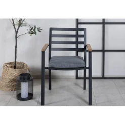 Trädgårdsstol Venture Home Brasilia Stapelbar UtomhusSvart