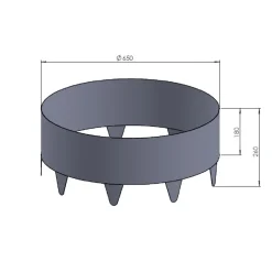 Trädring Skotte Garden Zinkplåt 26cm Hög ⌀65 cm