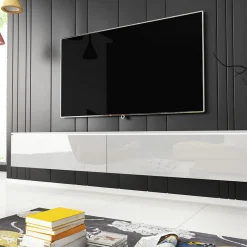 Tv-bänk In Living Cuguen Vägghängd Tv bänk med Förvaring 180x32x30 cm