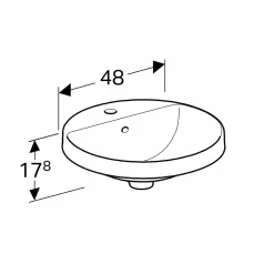 Tvättställ Geberit Variform 480 mm Infälld Runt Kanthylla