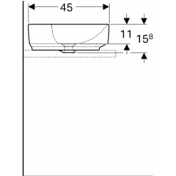 Tvättställ Geberit Variform 600 mm Lay-on Elliptiskt Kanthylla