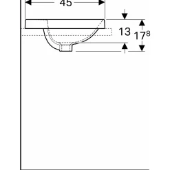Tvättställ Geberit Variform 550 mm Infälld Ovalt Kanthylla