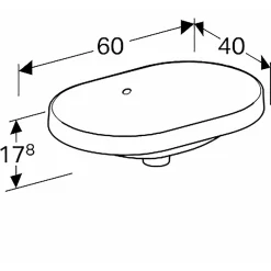 Tvättställ Geberit Variform 600 mm Infälld Elliptiskt