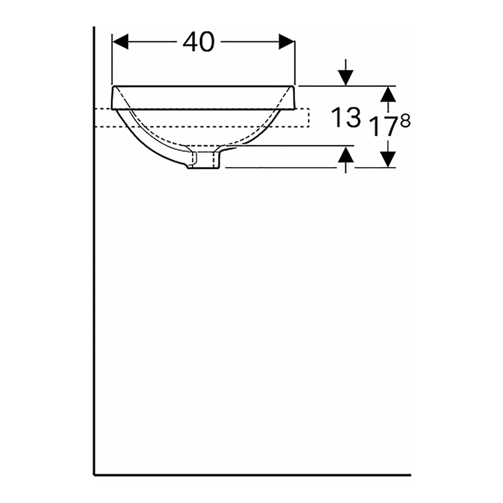 Tvättställ Geberit Variform 600 mm Infälld Elliptiskt