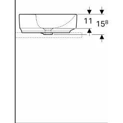 Tvättställ Geberit Variform 450 mm Lay-on Runt Kanthylla