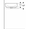 Tvättställ Geberit Variform 400 mm Lay-on Runt Utan Bräddavlopp