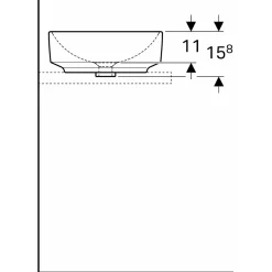 Tvättställ Geberit Variform 400 mm Lay-on Runt Utan Bräddavlopp