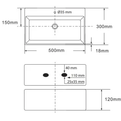 Tvättställ Lavabo Boxo 1080 Slim 475 mm