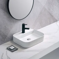 Tvättställ NOURK Rektangulärt Vägghängt/Ovanpåliggande