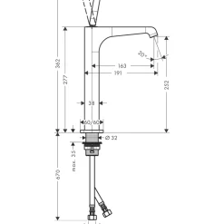 Tvättställsblandare Axor Citterio E 250 Hög Joystick