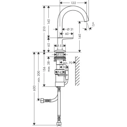 Tvättställsblandare Axor One Select 140 med Push-open Ventil