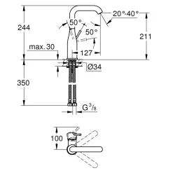 Tvättställsblandare Grohe Essence 23541 med EcoJoy