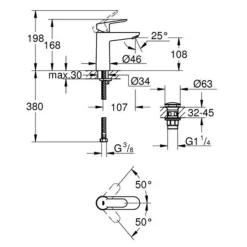 Tvättställsblandare Grohe Start Edge Mid 23775