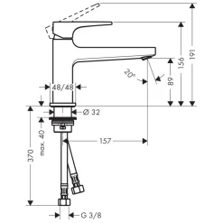Tvättställsblandare Hansgrohe Metropol 100 med Push-Open