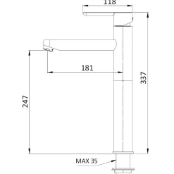 Tvättställsblandare Mariani Noir NO398Krom