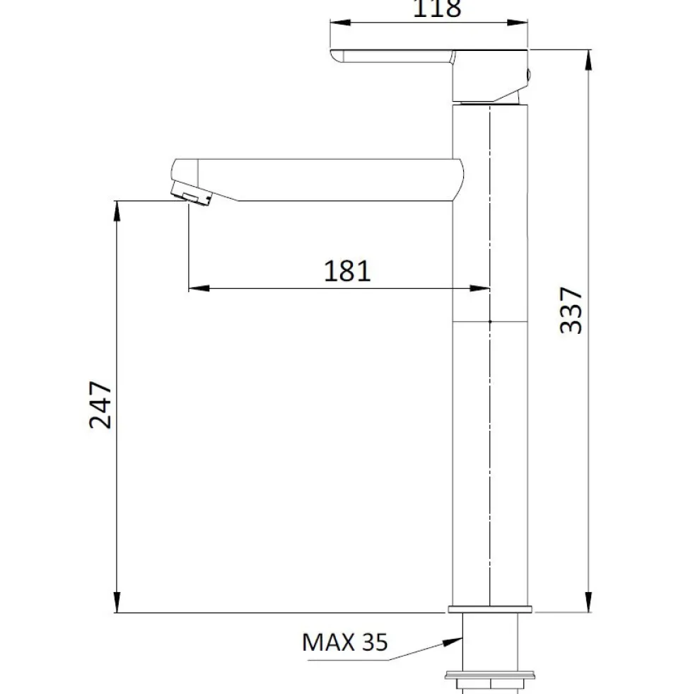Tvättställsblandare Mariani Noir NO398Krom